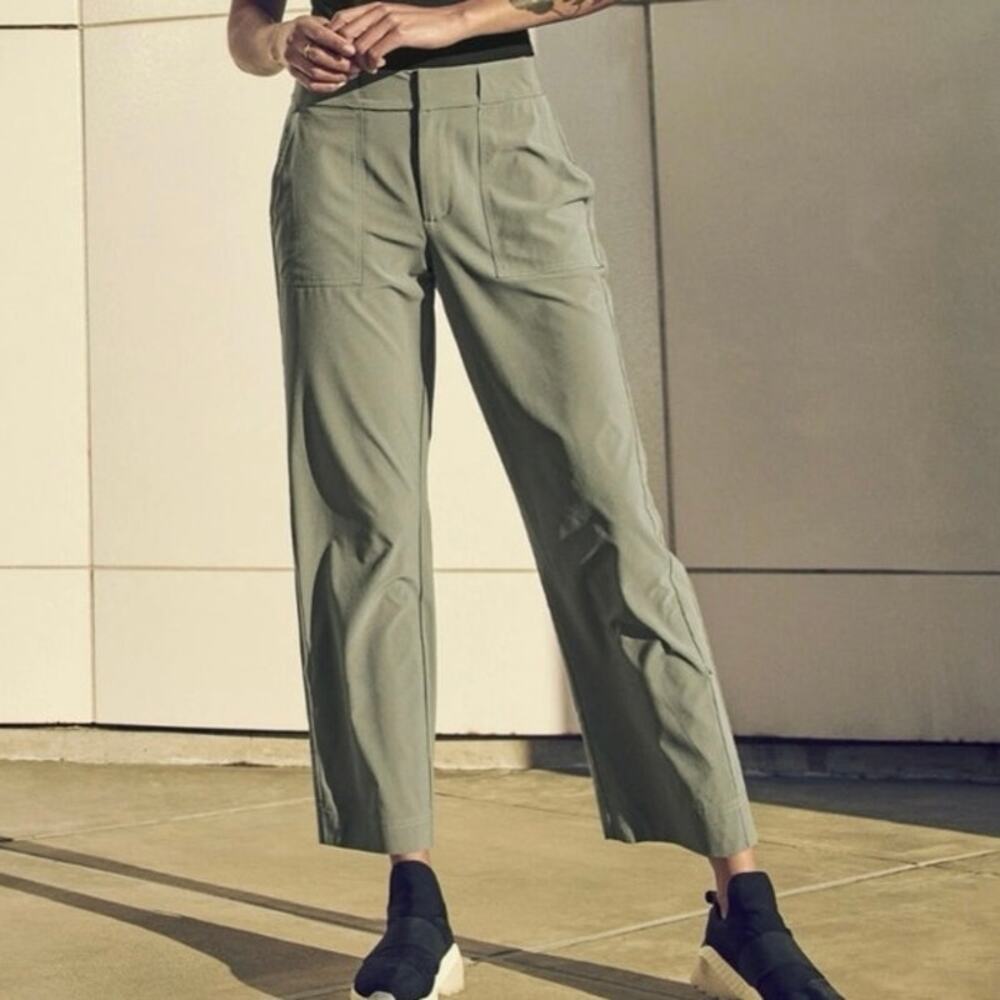 Athleta Tribeca Utility Crop Pant Olive Green